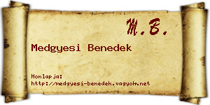 Medgyesi Benedek névjegykártya